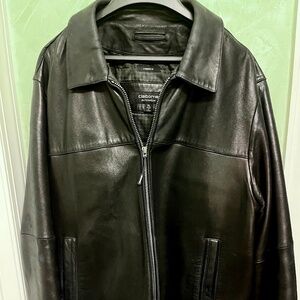 Men's Claiborne Genuine Leather Jacket XL Black